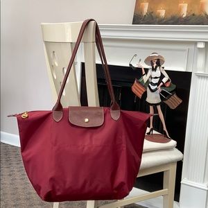 burgundy longchamp bag